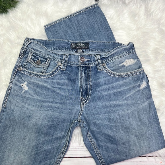 •👖|•SILVER JEANS•| Zic Flap Relaxed Fit Boot Cut Jeans 36x32👖 - Picture 4 of 12